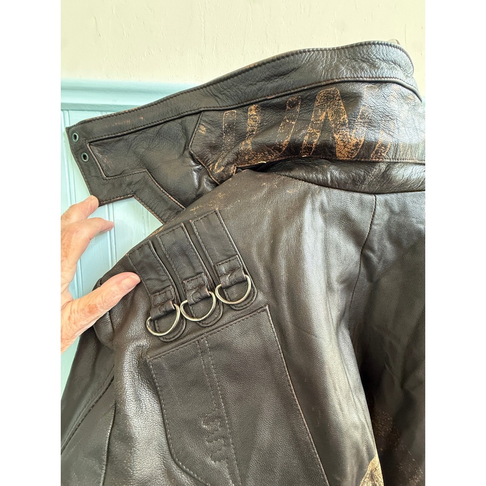 Overwatch Junkrat Steampunk / Cyberpunk Heavy Leather Jacket Size: XXL Bolts - Picture 12 of 13